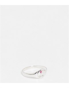 Кольцо из стерлингового серебра с розовым искусственным камнем для рожденных в октябре Kingsley ryan