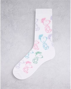 Белые спортивные носки с принтом Снупи Asos design