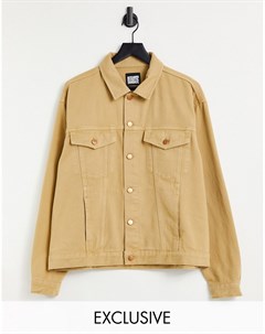 Джинсовая куртка в стиле унисекс бежевого цвета Inspired Reclaimed vintage