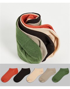 Набор из 5 летних спортивных носков природных цветов Asos design