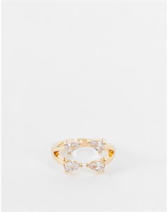 Золотистое кольцо с камнями Asos design