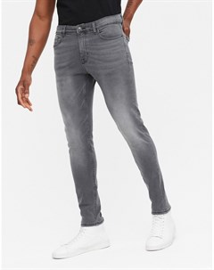 Серые выбеленные джинсы скинни New look