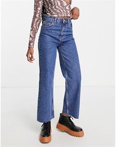 Голубые прямые джинсы с широкими штанинами в винтажном стиле Only