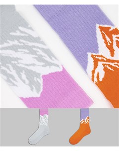 Набор из 2 пар носков в спортивном стиле с рисунком гор Asos design
