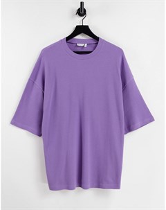 Фиолетовая oversized футболка с вафельной фактурой Asos design
