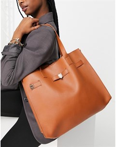 Светло коричневая сумка тоут в стиле oversized Glamorous
