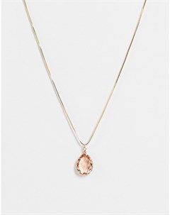 Золотистое ожерелье с подвеской с розовым камнем Beauceron Aldo
