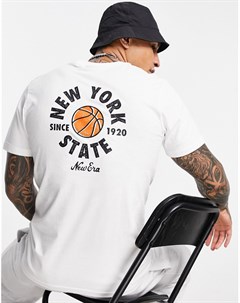 Белая футболка с принтом New York State на спине New era
