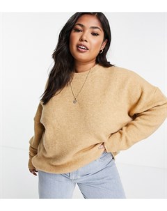 Бежевый oversized джемпер с объемными рукавами ASOS DESIGN Curve Asos curve