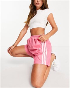 Розовые удлиненные шорты с тремя полосками adicolor Adidas originals