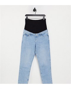 Прямые выбеленные джинсы со вставкой поверх живота Topshop maternity