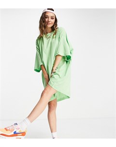 Эксклюзивное зеленое платье футболка из органического хлопка Huge Weekday