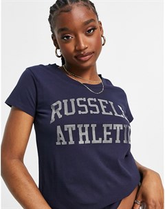 Темно синяя футболка с логотипом Russell athletic