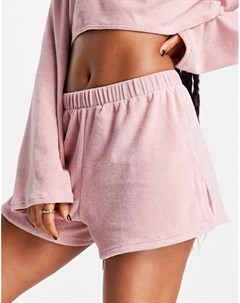 Махровые розовые пляжные шорты с разрезами от комплекта Asos design