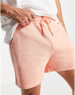 Трикотажные oversized шорты в винтажном стиле из органического хлопка выбеленного оранжевого цвета о Asos design