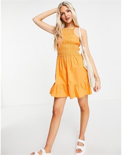 Оранжевое пляжное платье со сборками Influence