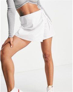 Белая поплиновая юбка шорты с запахом Asos design