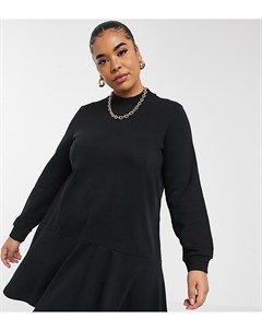 Черное трикотажное платье с присборенной юбкой и высоким воротником Vero Moda Vero moda curve