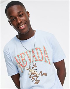 Oversized футболка с надписью Nevada и Хитрым Койотом Looney Tunes Merch cmt ltd