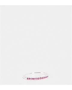 Кольцо из стерлингового серебра с розовыми стразами Asos design