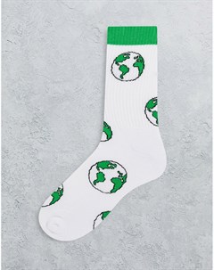 Спортивные носки с принтом планеты Земля Asos design