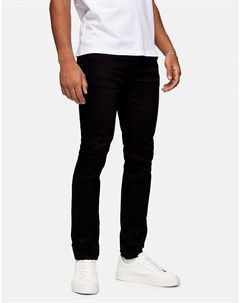 Эластичные узкие джинсы из органического хлопка черного цвета Topman