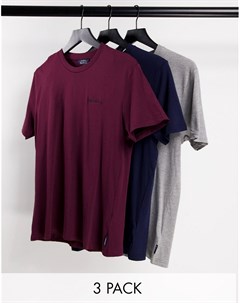 Набор из 3 футболок с вышивкой в рукописном стиле Ben sherman