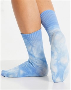 Голубые носки из смесовой ткани на основе органического хлопка с принтом тай дай Holly Monki