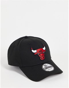 Черная регулируемая кепка с символикой команды Chicago Bulls красного цвета NBA 9Forty New era