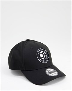 Черная кепка регулируемая по размеру с логотипом команды Brooklyn Nets NBA 9Forty New era