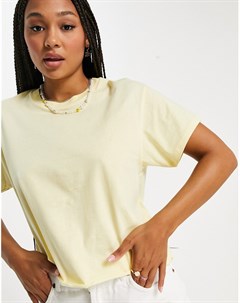 Желтая футболка с короткими рукавами из органического хлопка Miss selfridge