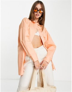 Рубашка в стиле oversized из органического хлопка абрикосового цвета Aligne