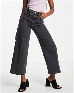 Черные выбеленные джинсы из органического хлопка с широкими штанинами Piper French connection