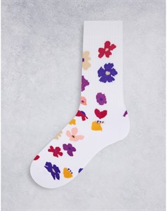 Спортивные носки с цветочным принтом Asos design