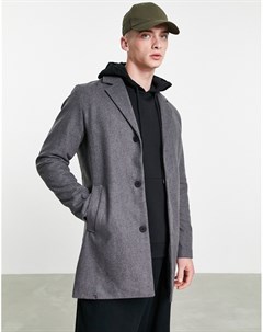 Светло серое пальто из смесовой шерсти Originals Jack & jones