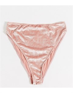 Розовые бархатные плавки бикини с завышенной талией Fuller Bust Peek & beau