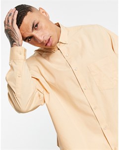 Бежевая рубашка extreme oversized в винтажном стиле Asos design