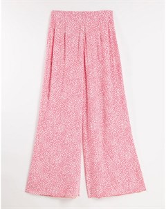Широкие розовые брюки с мелким цветочным принтом Nobody's child