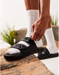 Черные сандалии с двумя уплотненными перемычками Asos design