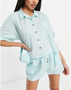 Текстильный пижамный комплект из топа и штанов зеленого цвета Cotton:on