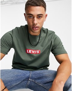 Свободная футболка зеленого цвета с прямоугольным логотипом Levi's®