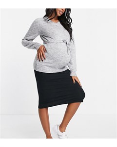 Черная облегающая юбка миди из органического хлопка для будущих мам Mamalicious Maternity