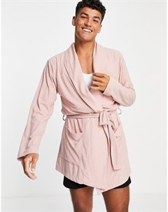 Розовато лиловый халат в рубчик от комплекта Asos design