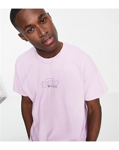 Розовая окрашенная oversized футболка с принтом New look