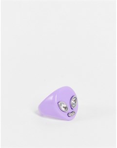 Сиреневое пластиковое кольцо с лицом пришельца Asos design
