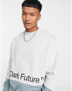 Двухцветный свитшот в стиле oversized с логотипом от комплекта Asos dark future