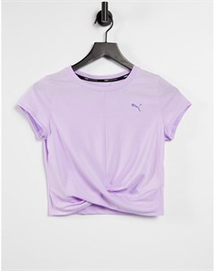Фиолетовая футболка с перекрученной отделкой Training Puma