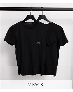 Набор из 2 черных футболок с логотипом Emporio armani bodywear