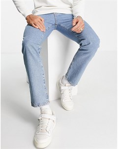 Прямые джинсы выбеленного голубого цвета Topman