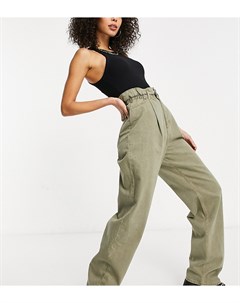 Свободные джинсы цвета хаки в винтажном стиле с завышенной талией и сборками на талии ASOS DESIGN Ta Asos tall